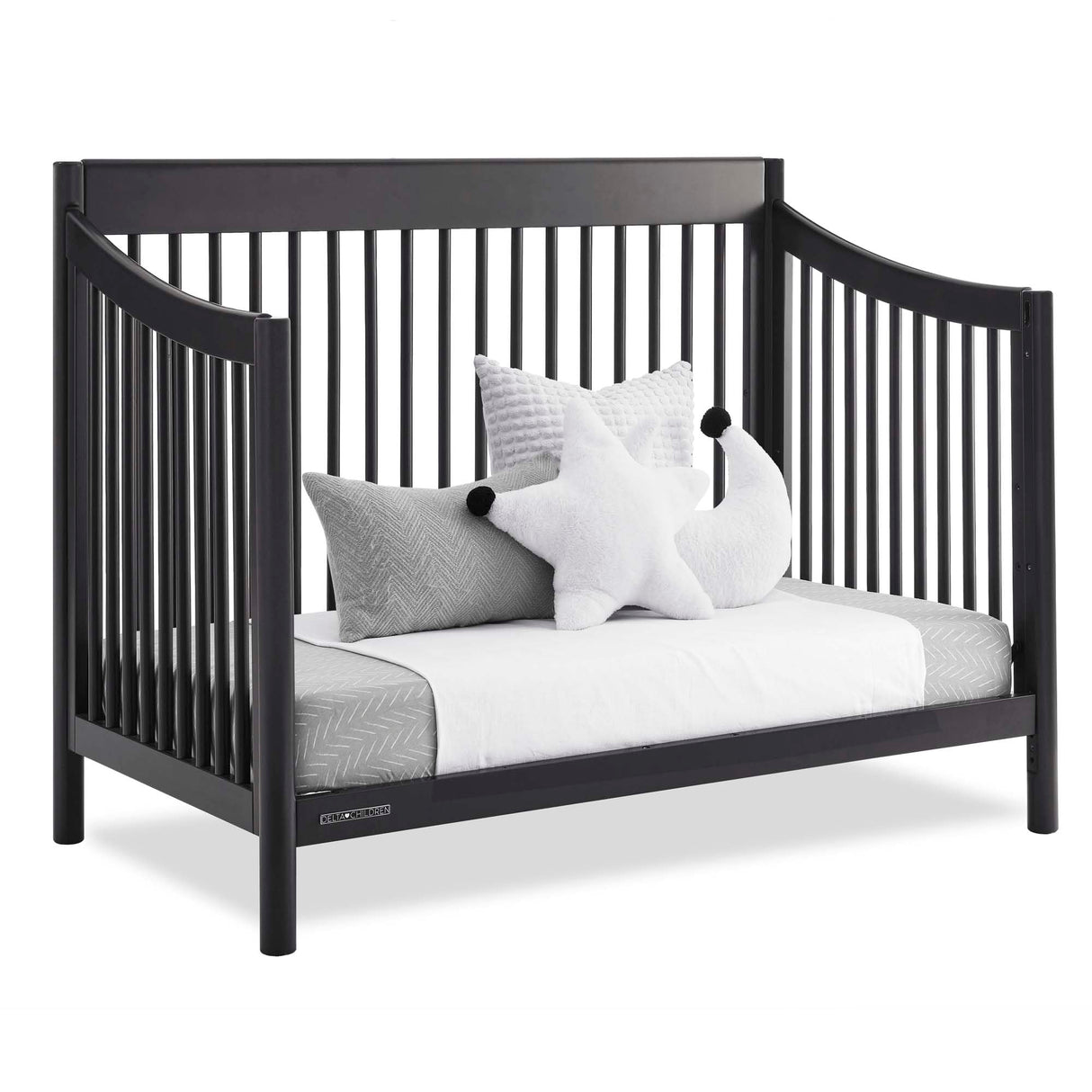 Brooks 6-in-1 Convertible Crib, Midnight Grey + Simmons Kids Quiet Nights Breathable