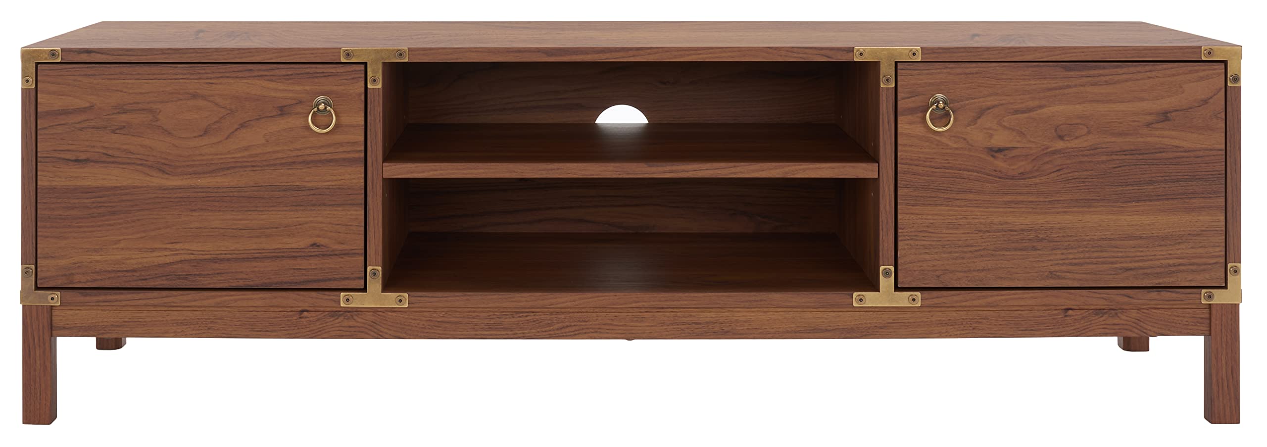 Home Collection MED9612 Media Stand, Walnut/Gold