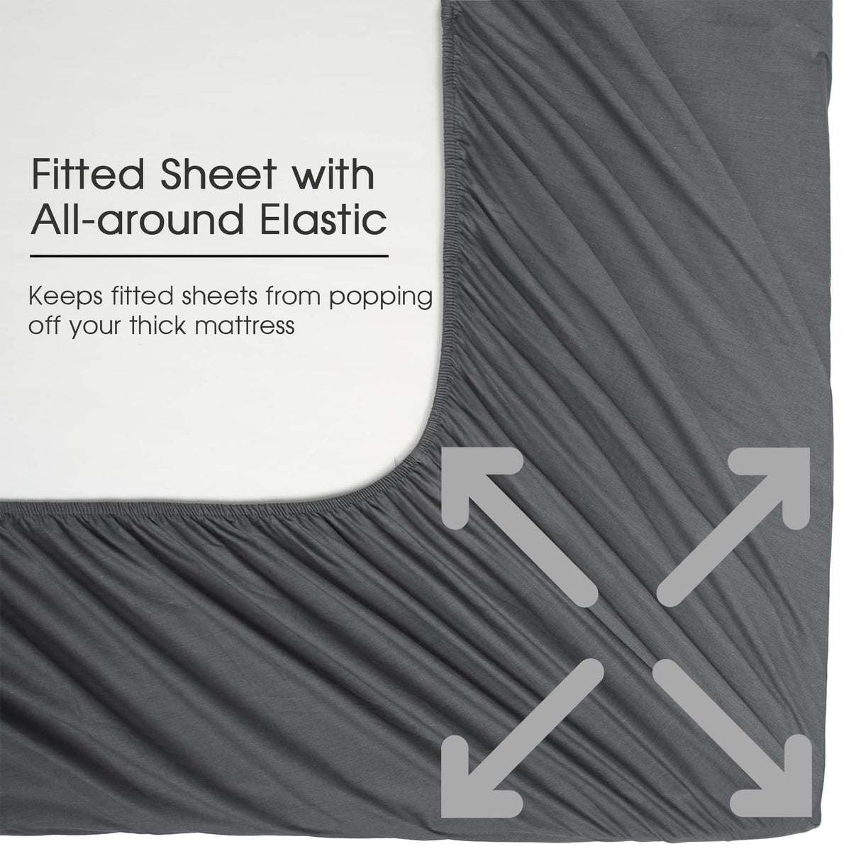 Extra Deep Pocket King Sheet Sets Fits 18"-24" in Deep Mattress -100% Cotton King Sheet Set,