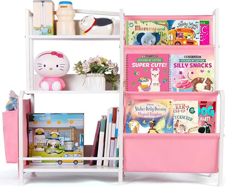 Bookshelf and Toy Storage Organizer, 3 Tier Book Shelf for Kids Rooms, Nursery Book