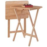 Wood Dylan 2-Piece Snack Table Set - Stylish Folding Tables, Durable X-Frame Base