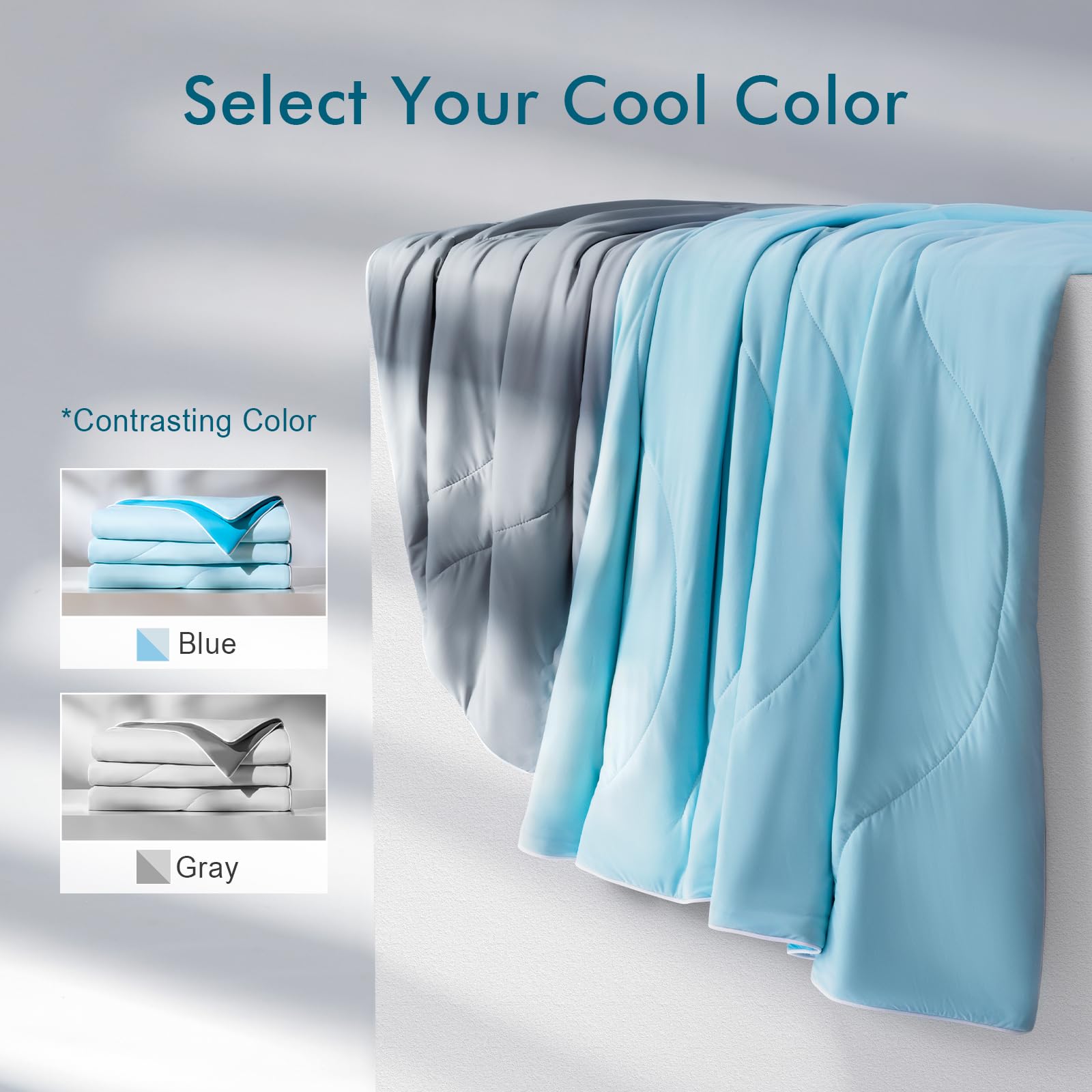 Luxury Cooling Comforter for Hot Sleepers and Night Sweats, Quick Cool