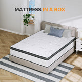 Full Size Mattress, 12 Inch Hybrid Mattress with Individual Pocketed Coil Springs and High Density Foam,