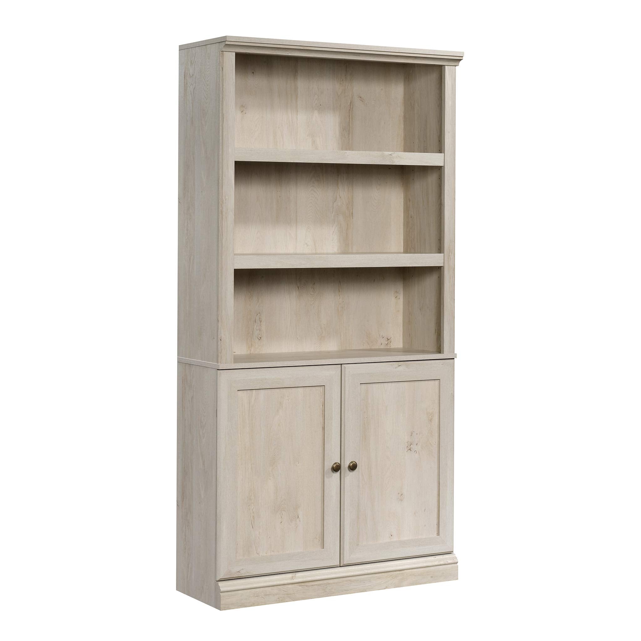 Miscellaneous Storage Bookcase/ Book Shelf With Doors, Chalked Chestnut finish
