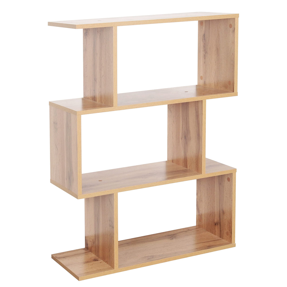 WM072-EW Standing Shelf, Wooden Shelf, Wotan Oak Brown Bookcase, Organiser