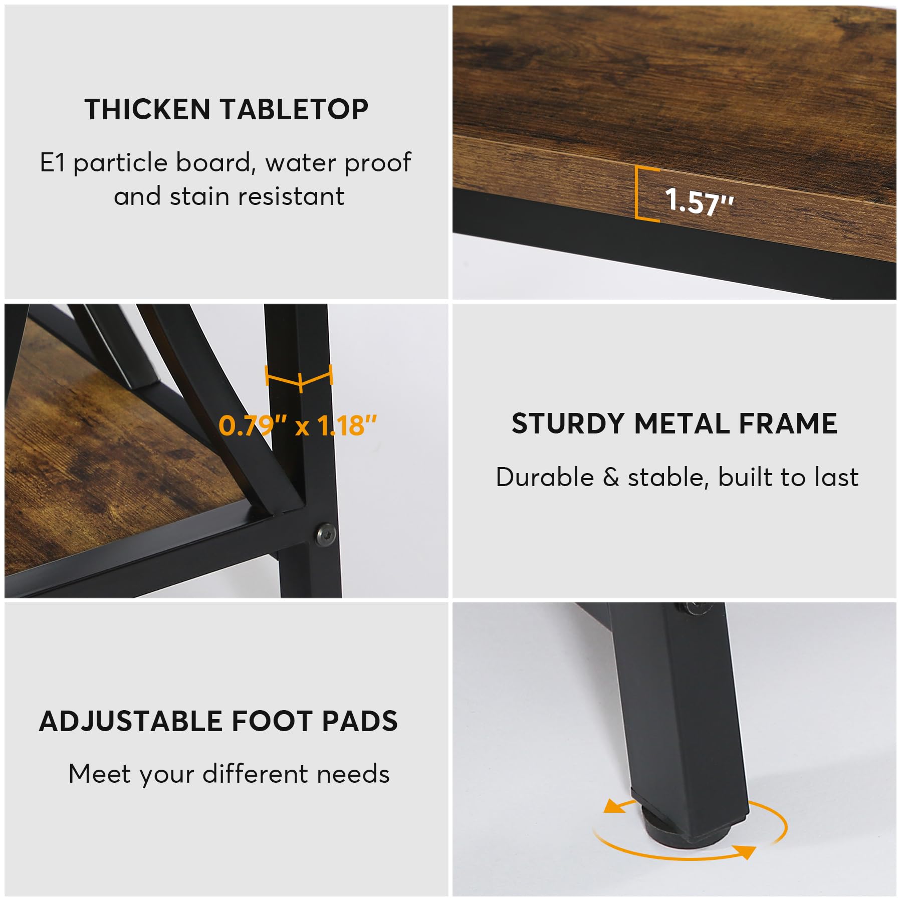 70.9 inch Extra Long Console Table, Industrial Sofa Table Behind Couch with 2 Tier Storage Shelf