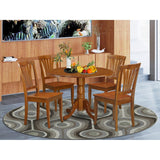 DLAV5-SBR-W 5 Piece Kitchen Table & Chairs Set Includes a Round Dining Room Table