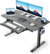 48" x 24" Electric Standing Desk with Large Keyboard Tray(26.7"), Adjustable Height Stand Up Desk for Home Office