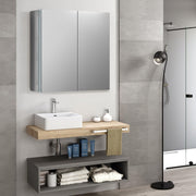 29 x 31.5 in Double Door Medicine Cabinet with Mirror, Adjustable Shelves & Durable