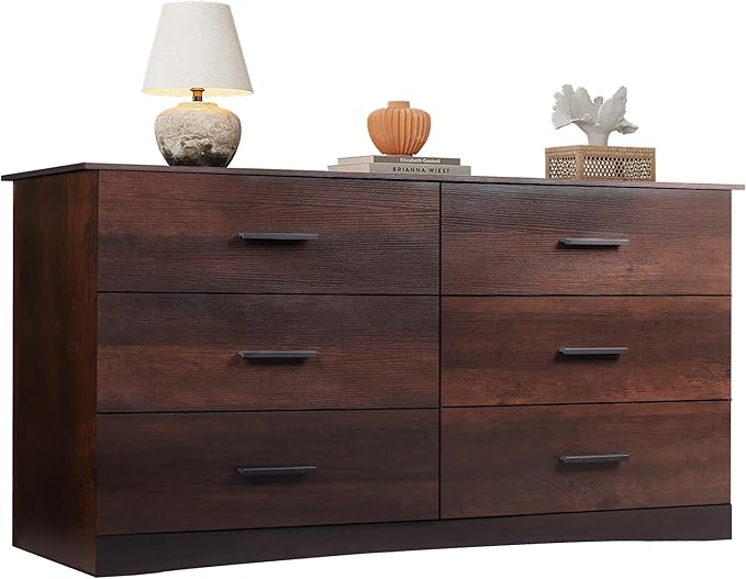 Dresser for Bedroom, Wide Chest of Drawers with 6 Drawers, Large White Storage Tower