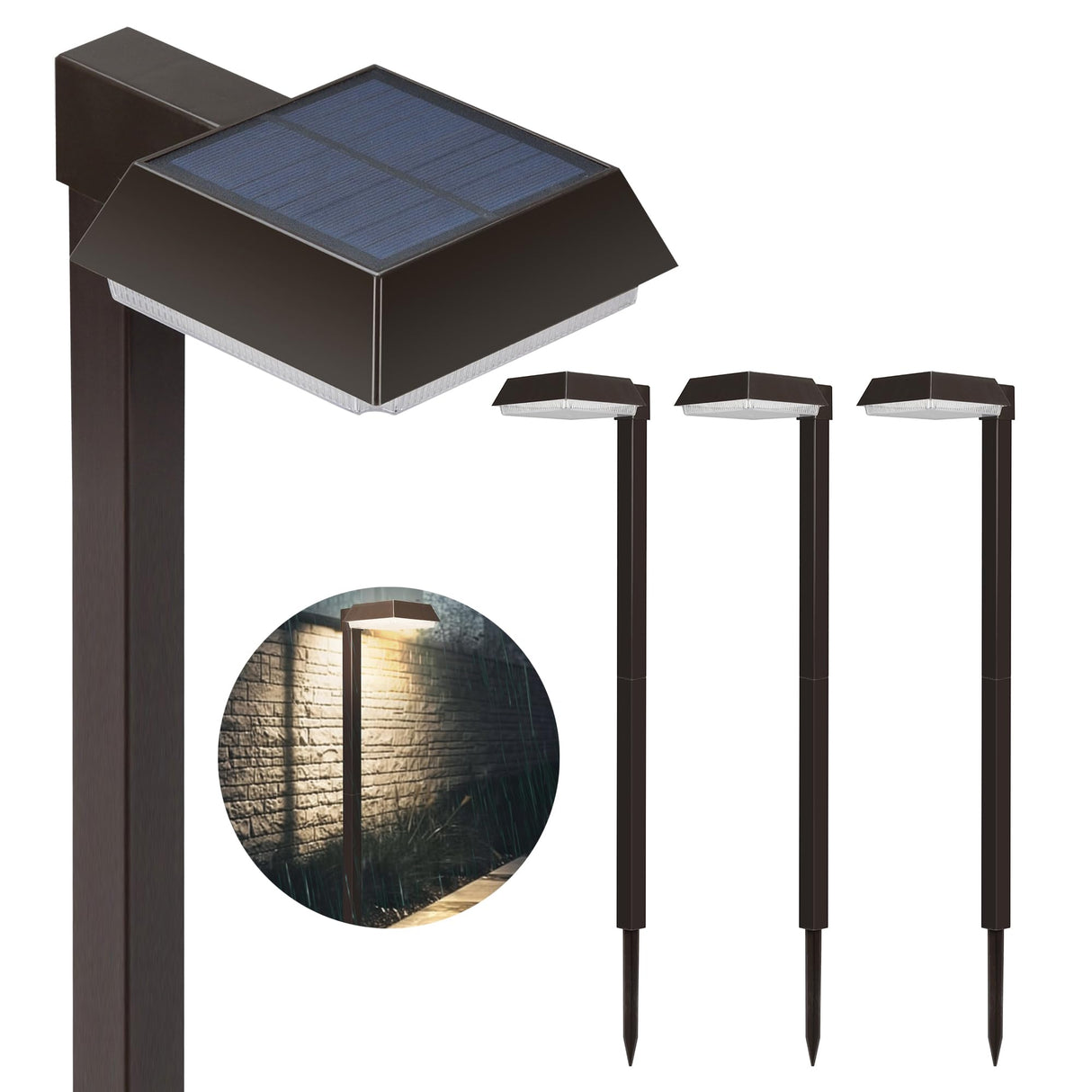 Solar Pathway Lights Super Bright 300 lumens with 2-in-1 Warm