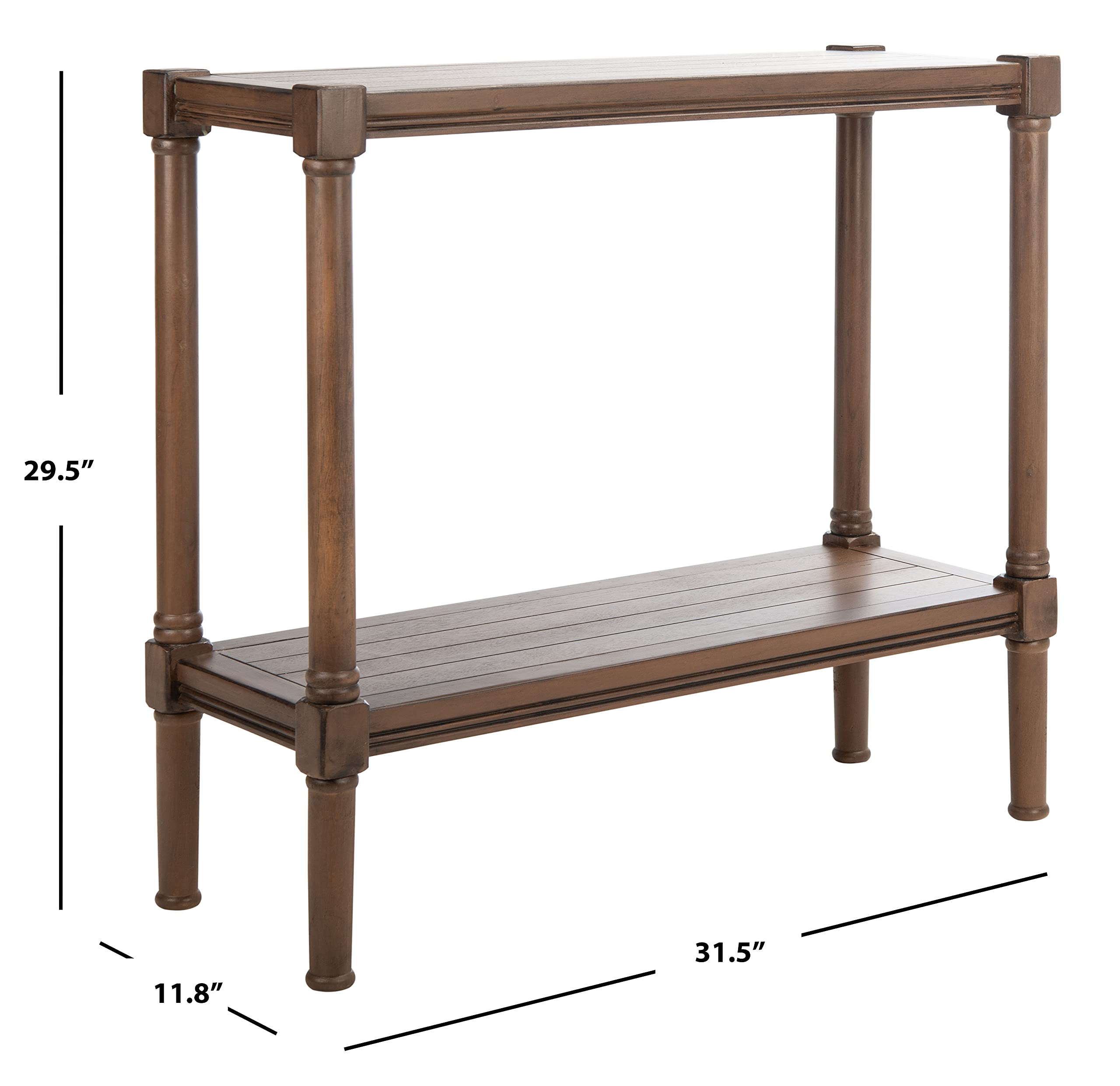 Rafiki Brown Console Table with Lower Shelf