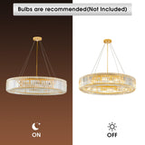 Modern Round Crystal Chandelier Light Fixture,12-Light Luxury Gold