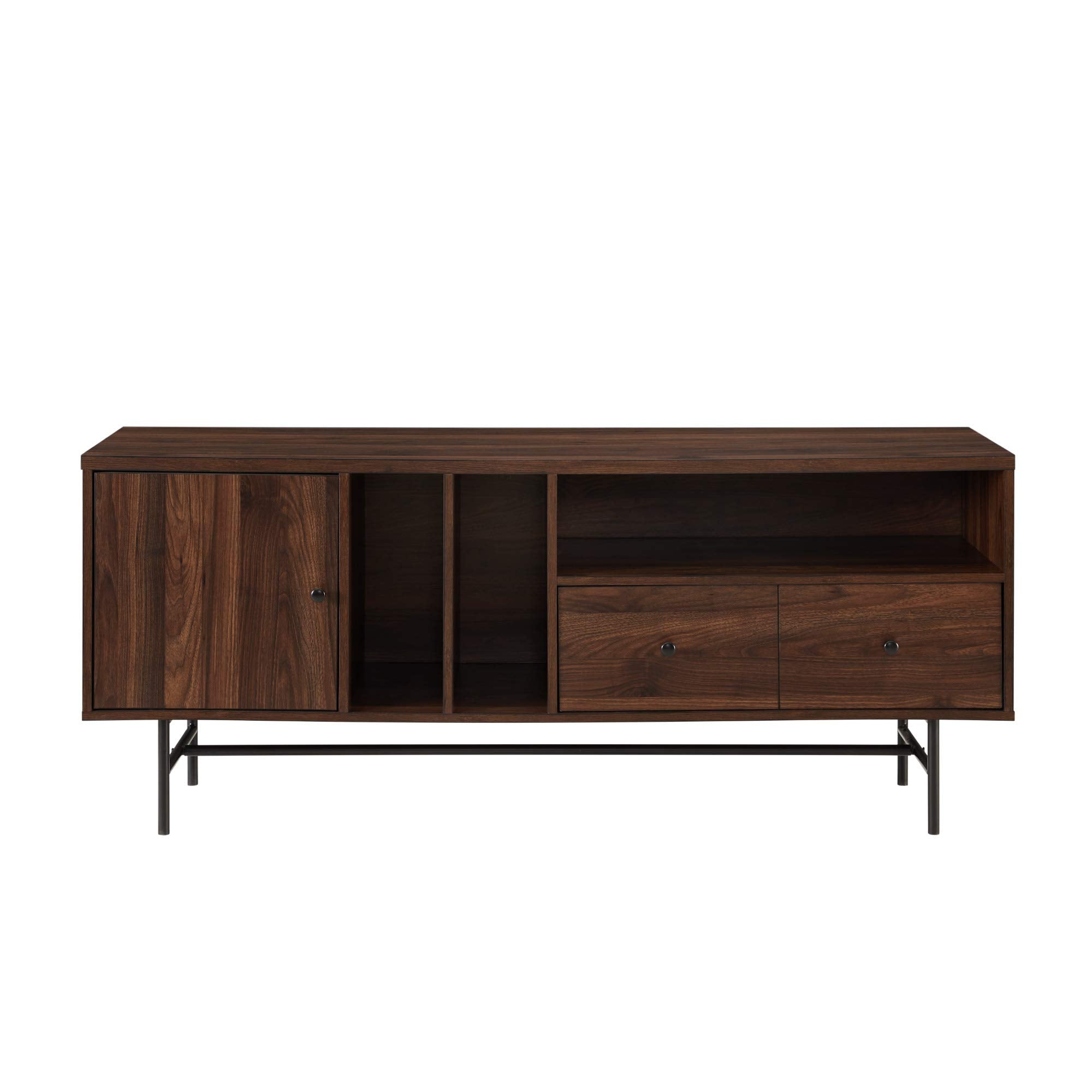Modern Wood TV Stand with Record Storage for TV's up to 65