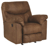 Boxberg Oversized Faux Leather Manual Pull Tab Rocker Recliner, Brown