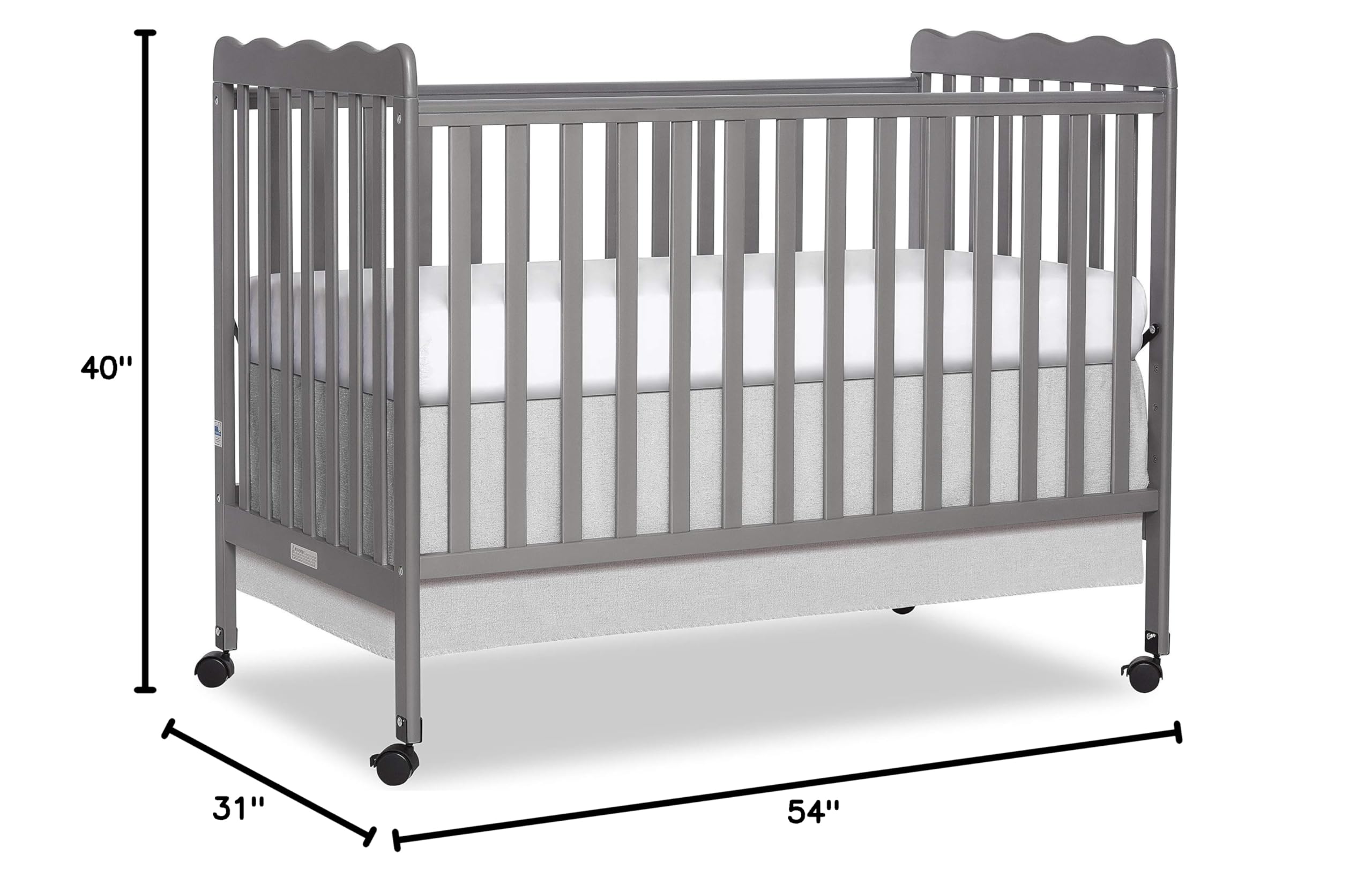 Carson Classic 3-in-1 Convertible Crib in Steel Grey