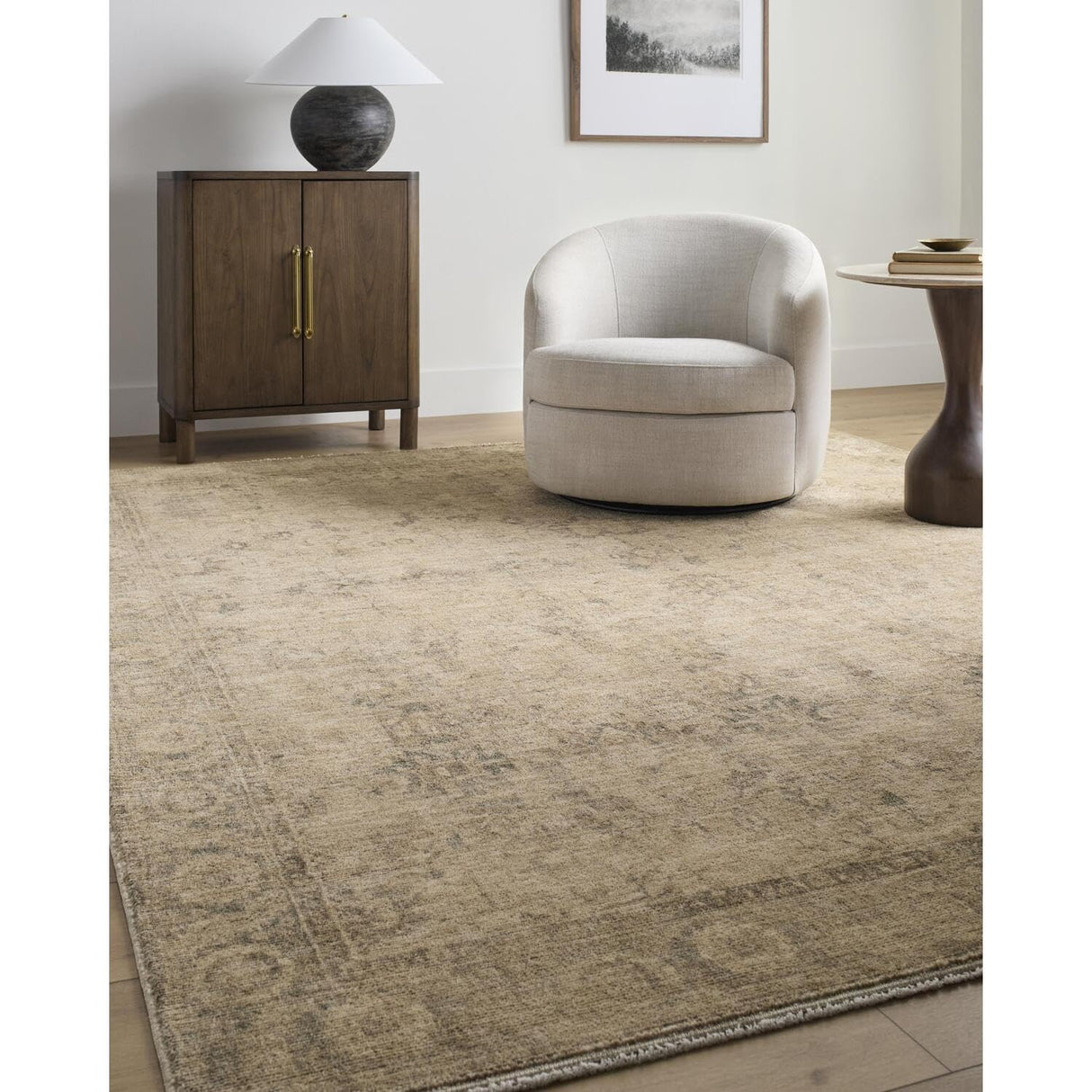 x Galey Alix Fetscher II Vintage Medallion Area Rug, 7'10" x 10' (8' x 10'), Olive