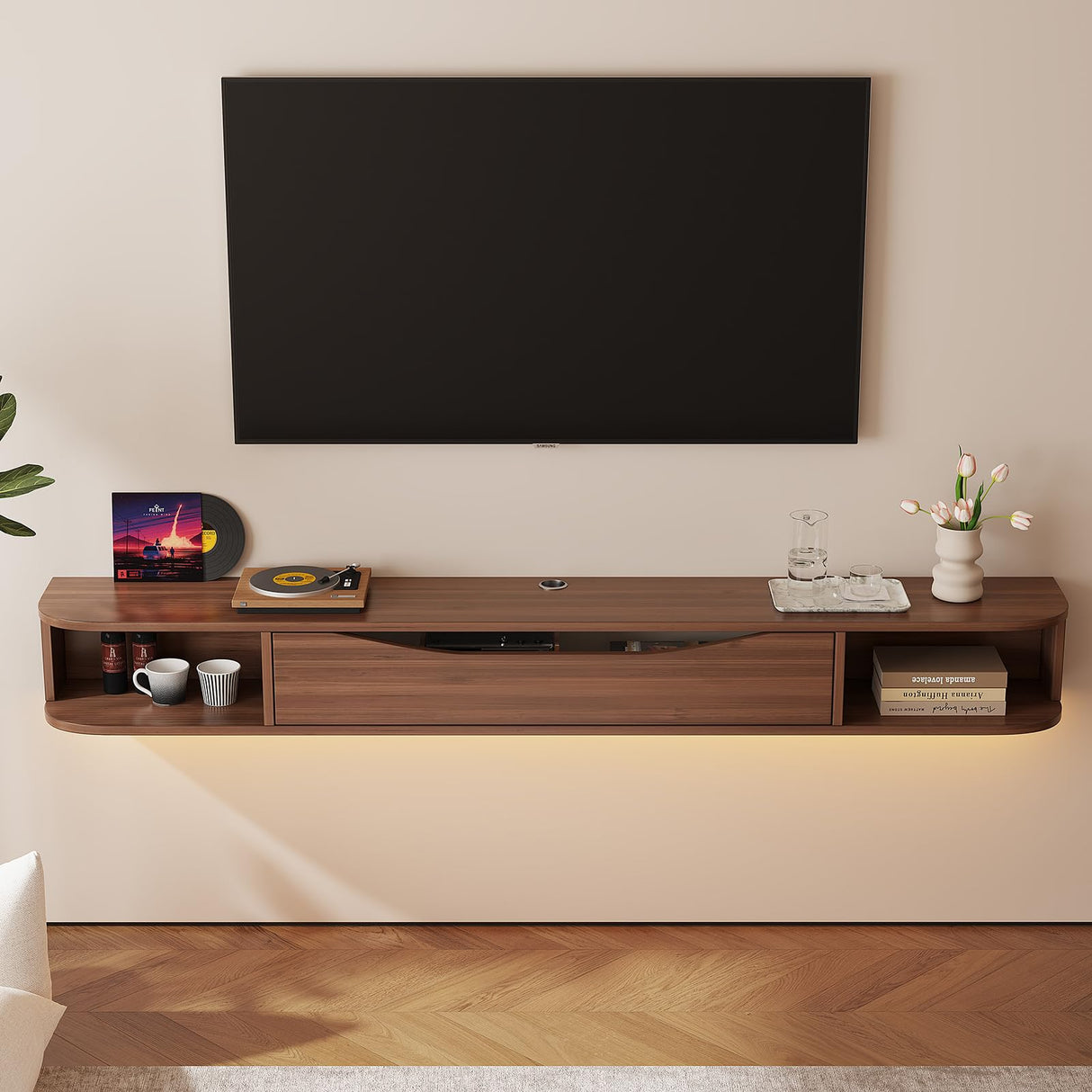 Floating TV Stand,47'' Wall Mounted TV Cabinet,Floating TV Console