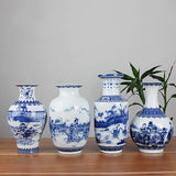 Classic Ancient Blue and White Porcelain Vase, Jingdezhen Chinese Style Decorative