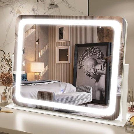 Vanity Mirror with Lights 14"×12" Makeup Mirror with Lights,Lighted Vanity Mirror Tabletop