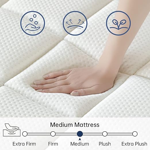 King Mattress, 12 Inch King Size Mattress in a Box, Hybrid Mattress