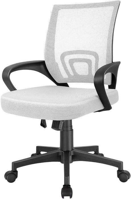 Office Ergonomic Desk Mesh Computer, Mid Back Swivel Task Executive Chair with Lumbar