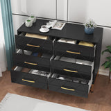 6 Drawer Dresser, Black Wood Dresser for Closet, TV Stand, Morden Chest