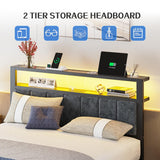 Full Platform Bed with LED Lights & Charging Station