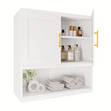 Metal Bathroom Wall Cabinet with Doors and Shelves, Over The Toilet Storage Cabinet