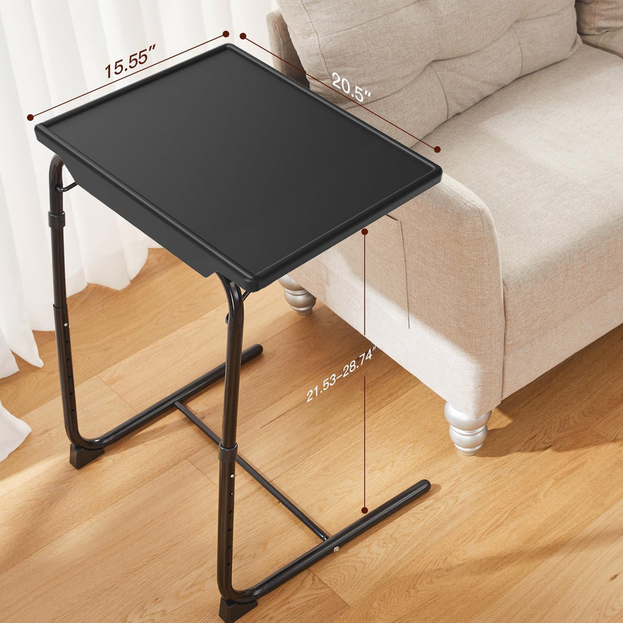 Adjustable TV Tray Table - TV Dinner Tray on Bed & Sofa, Comfortable Folding Table