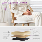 Rattan Dining Chairs Set of 4 with Faux Leather Cushion