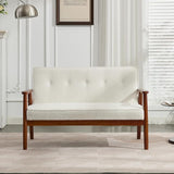 Small Sofa Couch for Small Spaces, Mid Century Modern Couch Beige Loveseat Sofa