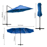 Extra Large 13ft Offset Patio Umbrella Cantilever Umbrelluble-Sided Oua