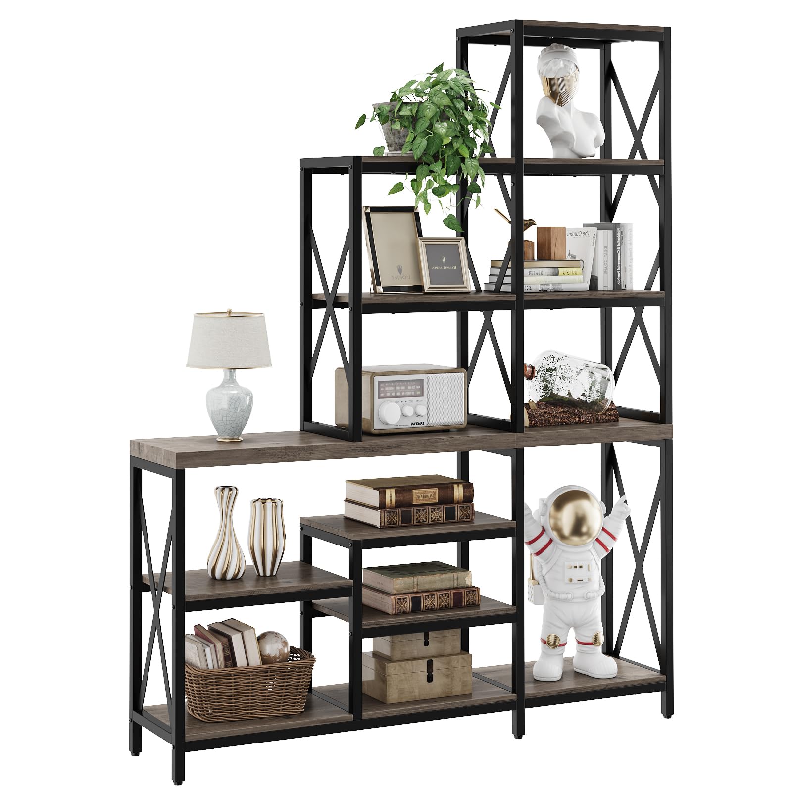70 Inch Tall Bookshelf with 14 Storage Shelves, Book Shelves