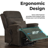 Lift Chair Recliners with Extra Wide Footrest and Massage and Heat, Dual Motor Power