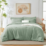 Queen Comforter Set Sage Green, 7 Pieces Bed in a Bag, Bedding Comforter Set