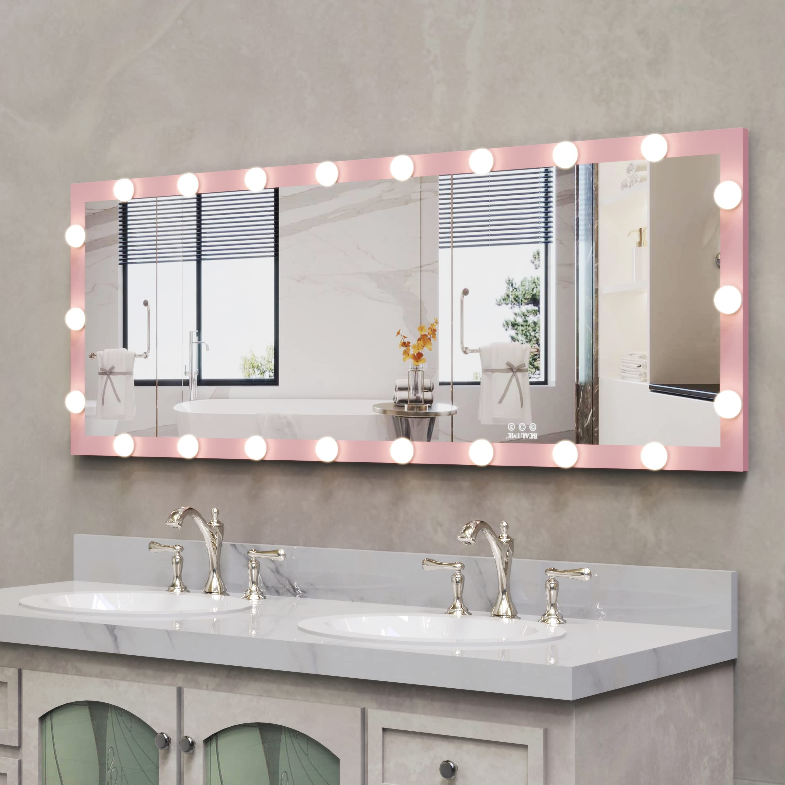 65" x 24" LED Full Length Mirror - Dimmable Standing & Wall Mount