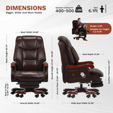 Jones Executive Office Chair with Massage,Genuine Leather Luxury Managerial Executive