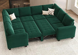 Modular Sectional Sleeper Sofa with Pull Out Couch Bed Oversized U Shaped Sectional