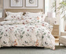 Comforter Queen Size, 600 Thread Count Cotton Blue Floral with Khaki