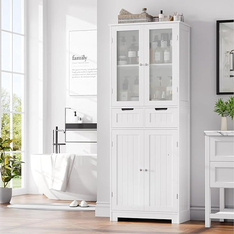 67" Tall Bathroom Storage Cabinet, Freestanding Storage Cabinet