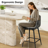 26 Inch Counter Height Bar Stools Set of 2, Double-Layer Upholstered Dinner Bar Stools