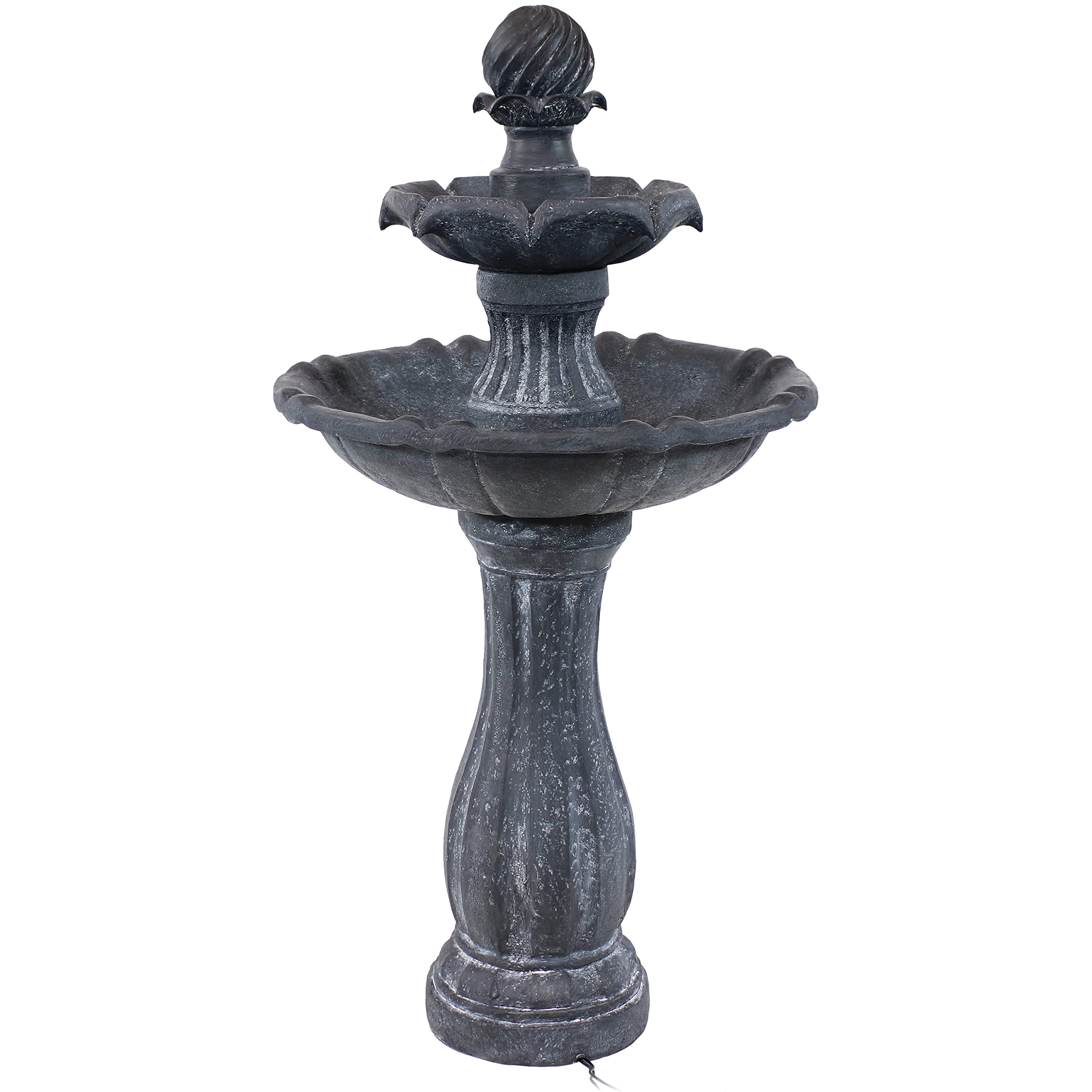 45-Inch 2-Tier Arcade Outdoor Solar Water Fountain - Outdoor Water Feature with LED Light