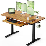 Standing Desk Adjustable Height with Extra Large Keyboard Tray, Electic Adjustable Desk