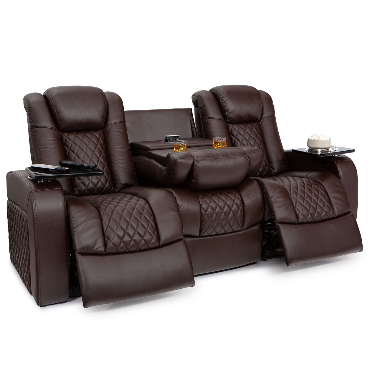 Aeris Leather Gel Home Theater Furniture, Living Room, Power Headrest