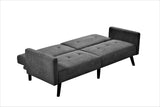 Velvet Square Arm Sofa Bed Sofabed, Dark Grey