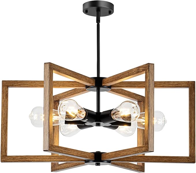 Modern Chandelier, 16.14'' Geometric Industrial Dining Room Chandelier