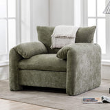 Chenille Oversized Armchair - Modern Accent Chair & Single Sofa Lounge, 34'' Wide, Comfortable Seating for Living Room & Bedroom, Green