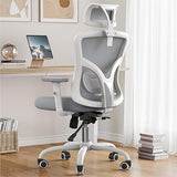 Ergonomic Office Chair, Desk Chair with 2'' Adjustable Lumbar Support, Headrest,