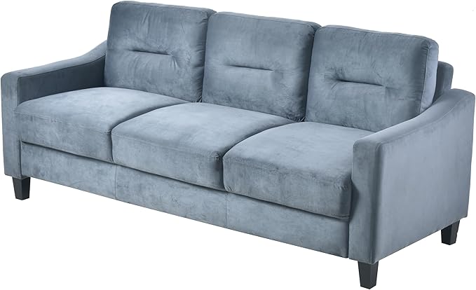 78" Italian Velvet Futon Sofa Bed with Storage Bags Folded Armrests,Convertible Sleeper